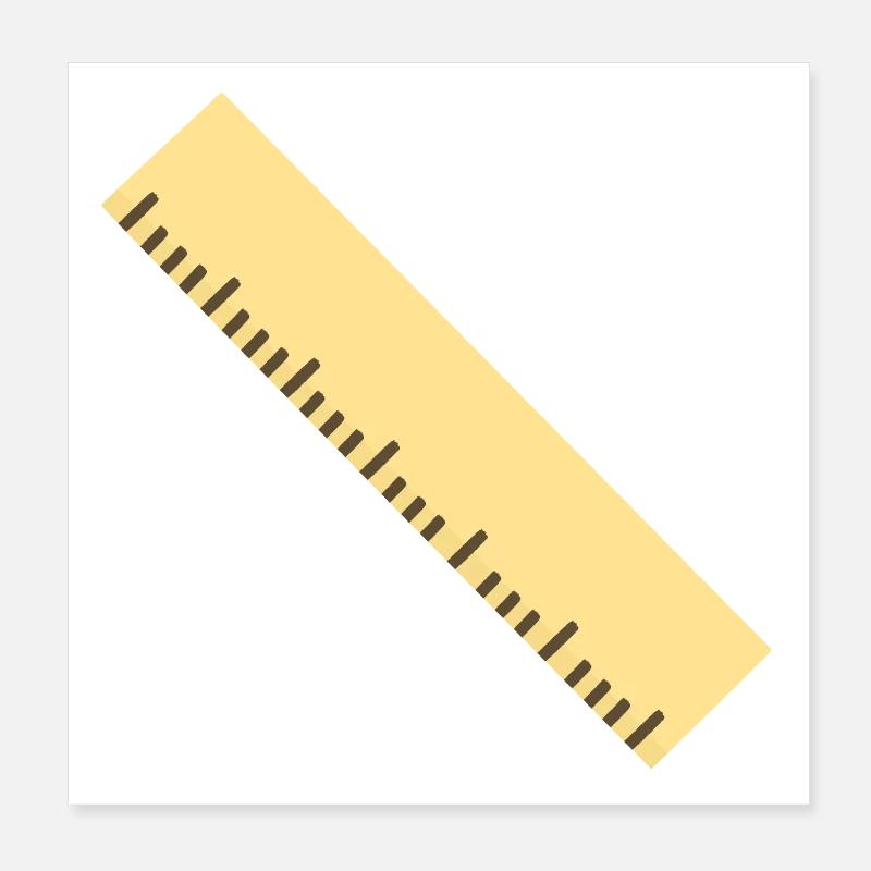 Diagonal Ruler Line Art Poster 8" x 8" (20x20 cm)