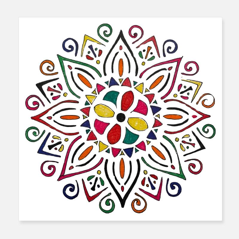 Mandala Farbenspiel - Martina Eßer Poster 20 x 20 cm
