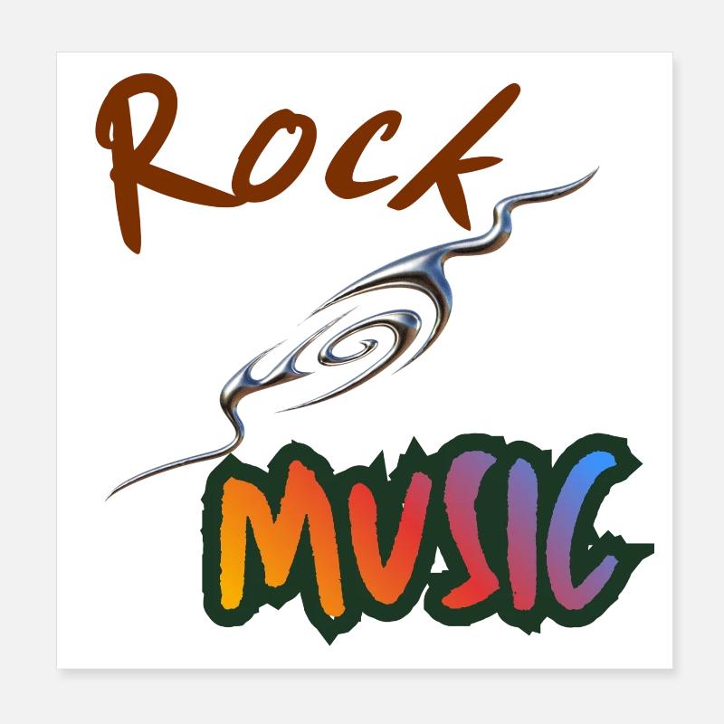 Rock Music Poster 8" x 8" (20x20 cm)