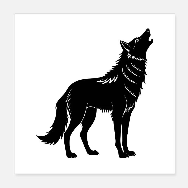 Kojote Poster 20x20 cm