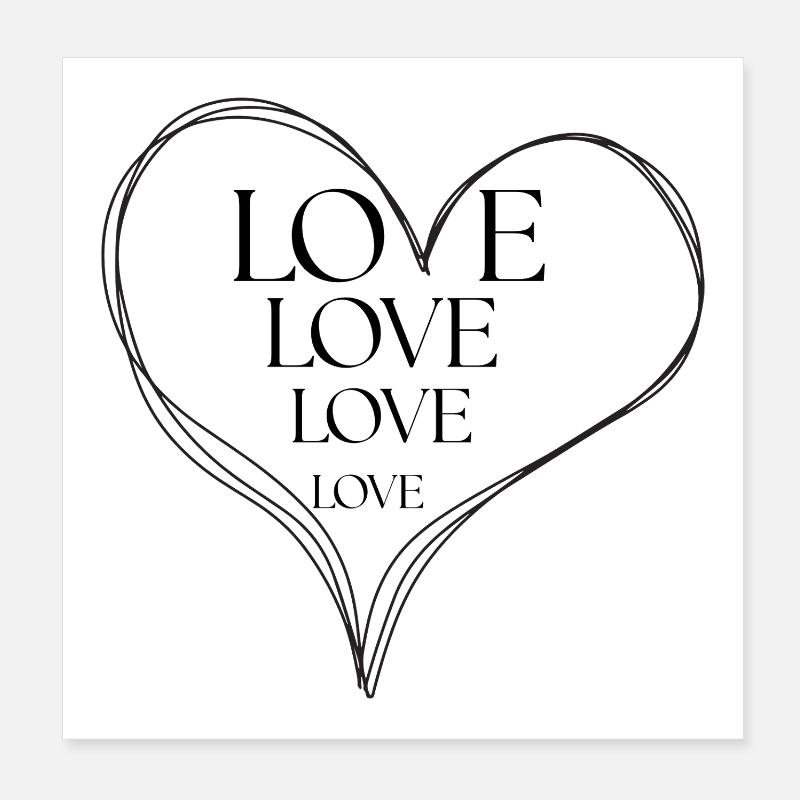 Line Heart Sketch Poster 8" x 8" (20x20 cm)