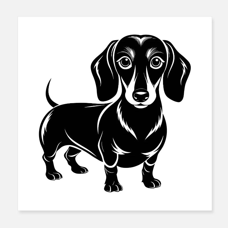 Dackelhund Poster 20x20 cm