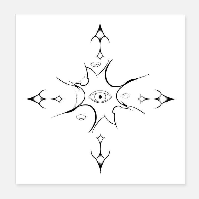 Laisse les yeux t’accompagner - Poster 20 x 20 cm - blanc