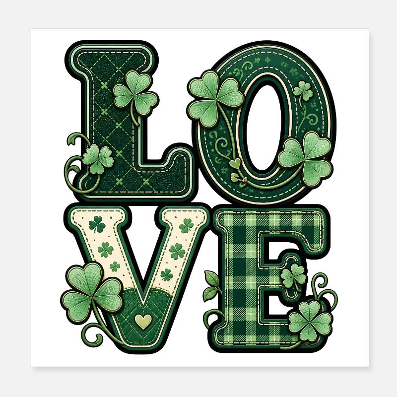 Avec amour pour la Saint-Patrick Poster 20 x 20 cm
