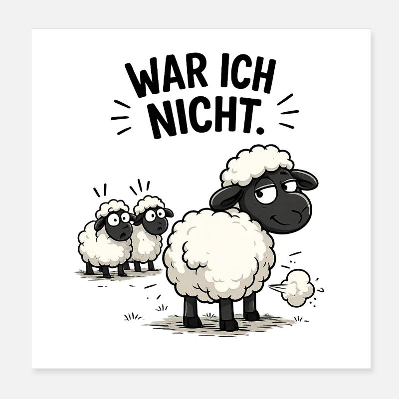 Wolkige Schäfchen Parade Poster 20x20 cm