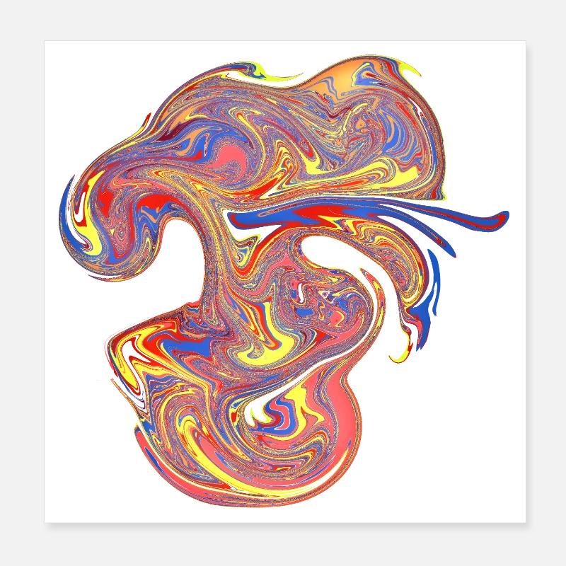 Psychedelische Marmor-Wirbel Poster 20x20 cm