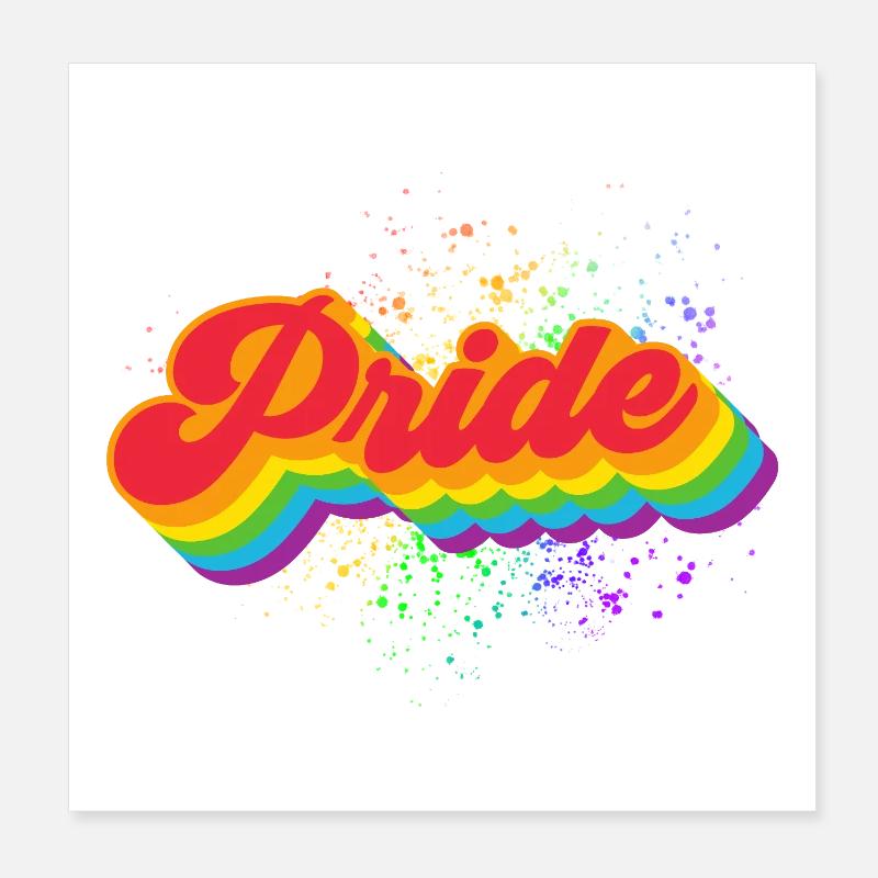 Pride Regenbogenwelle Poster 20x20 cm