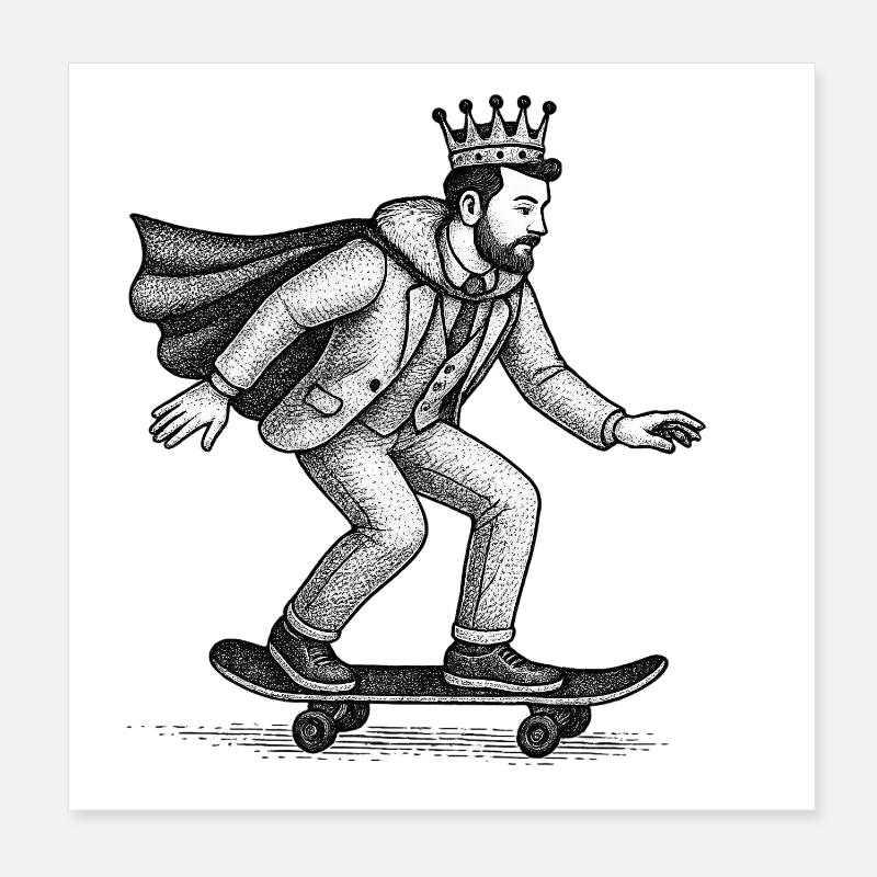 Roi du patineur couronné Poster 20 x 20 cm