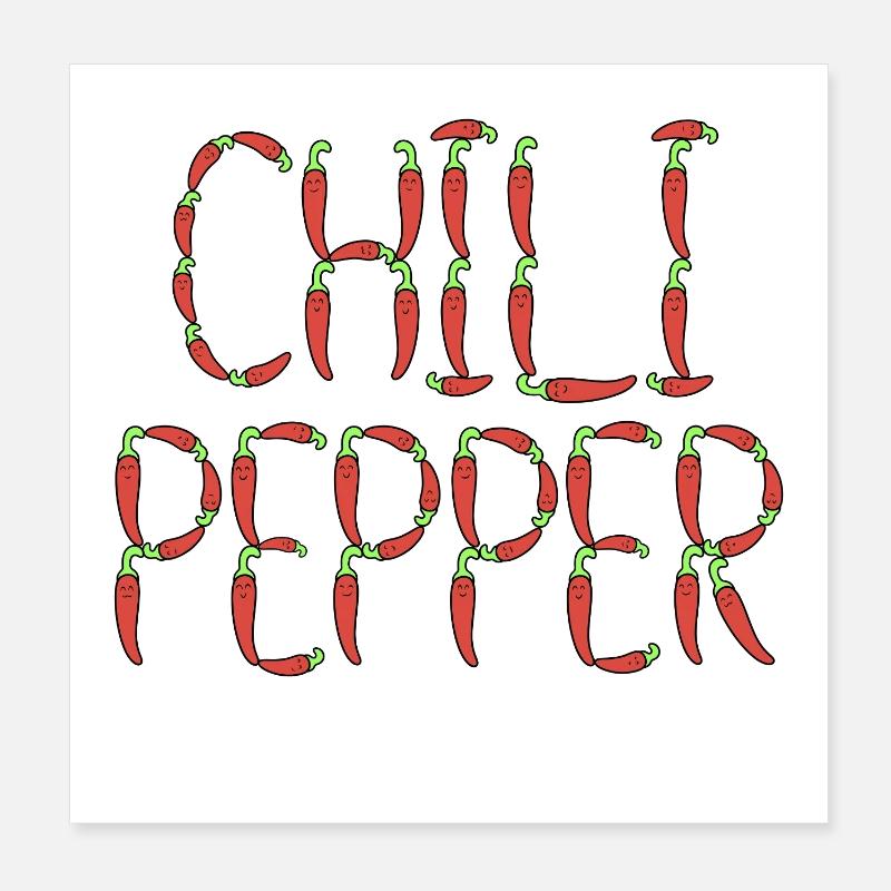 Chili pepper typography Poster 8" x 8" (20x20 cm)