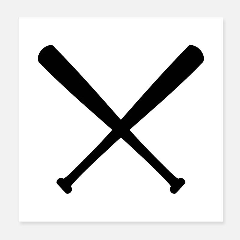 Bats de baseball croisés Poster 20 x 20 cm