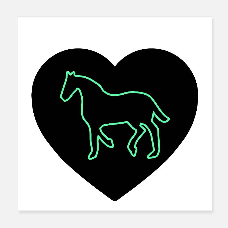 Chevaux Poster 20 x 20 cm