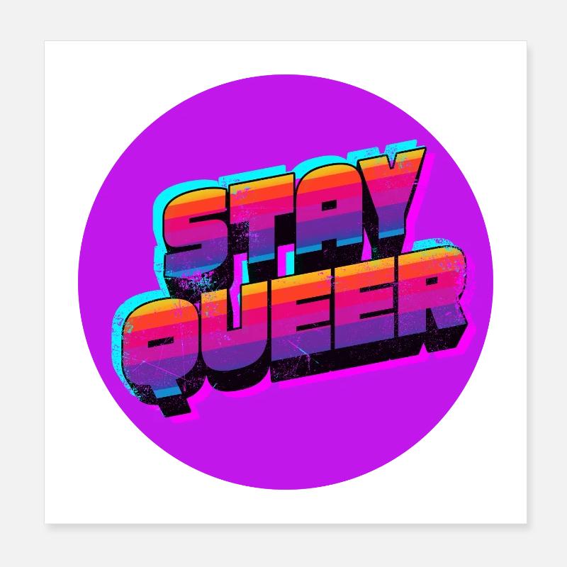 Reste queer rétro néon Poster 20 x 20 cm