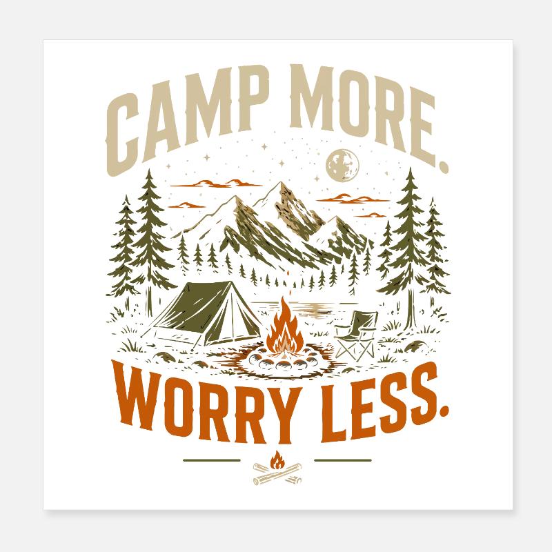 Camper plus, moins de soucis Poster 20 x 20 cm