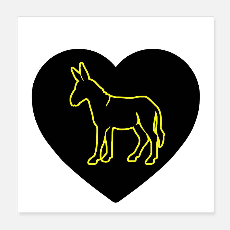 Esel Poster 20x20 cm