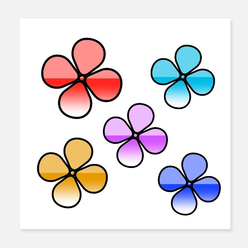 Flowers Poster 8" x 8" (20x20 cm)