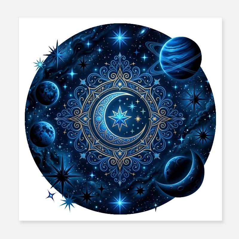 Weltraum Planeten Galaxien Sterne Monde Poster 20x20 cm
