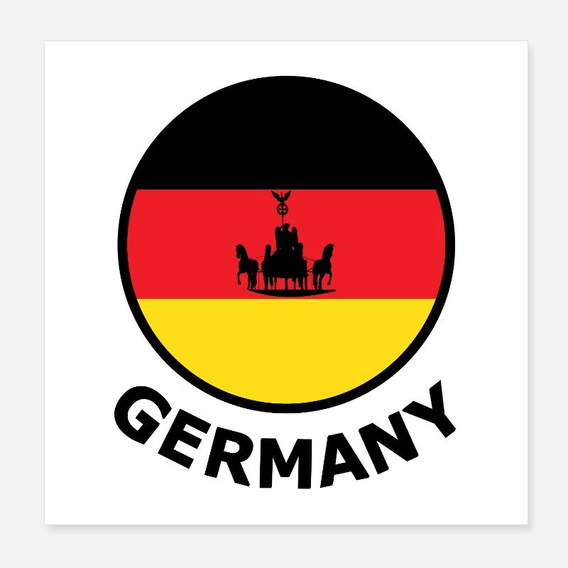 Imperial Germany Wagon Flag Semicircle Poster 8" x 8" (20x20 cm)