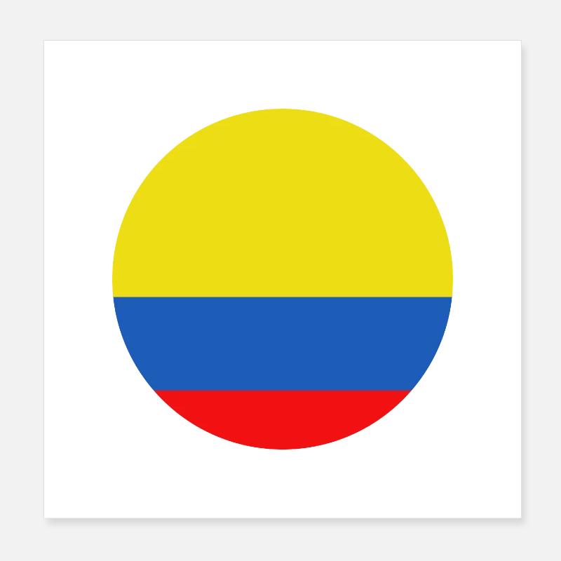 Colombia round flag Poster 8" x 8" (20x20 cm)