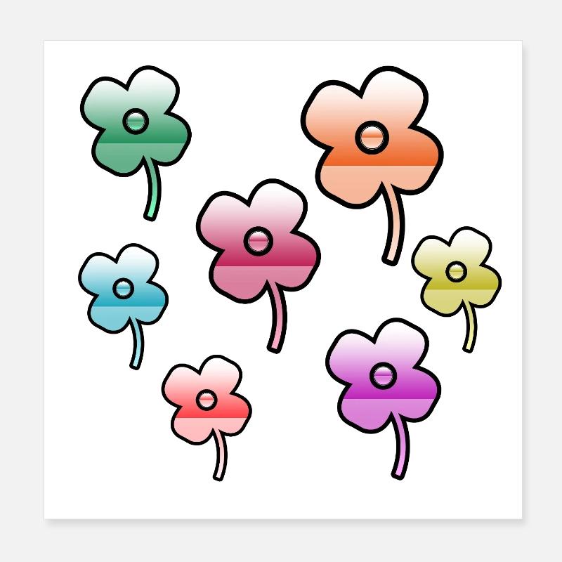 Flowers Poster 8" x 8" (20x20 cm)
