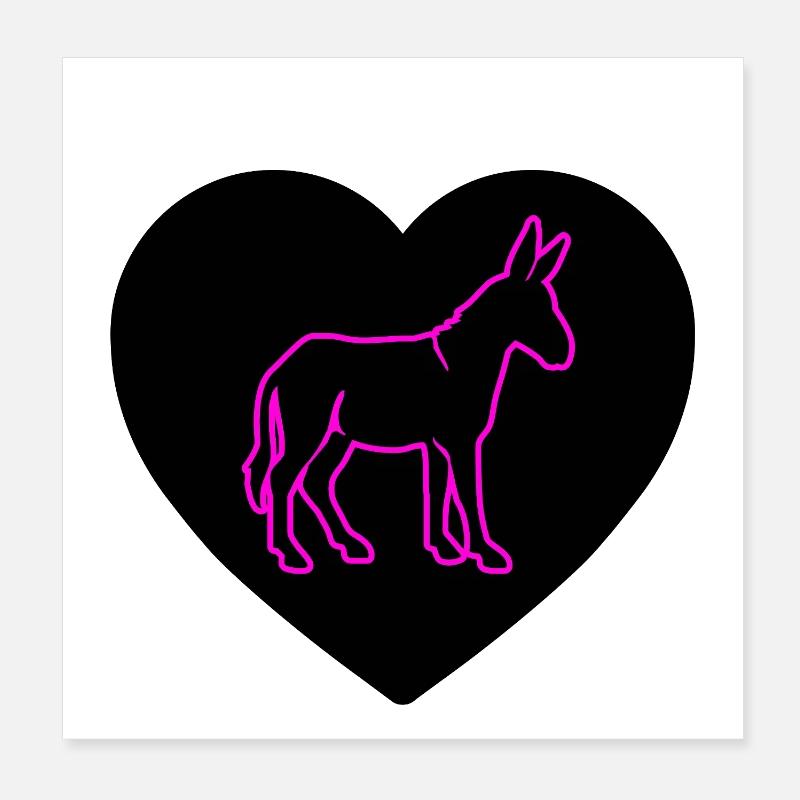 Esel Poster 20x20 cm