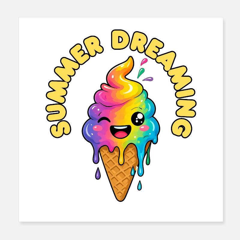 Summer Dreaming - Poster 20x20 cm - Weiß