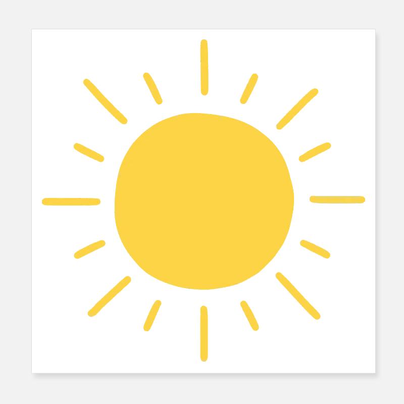 Soleil minimaliste Poster 20 x 20 cm