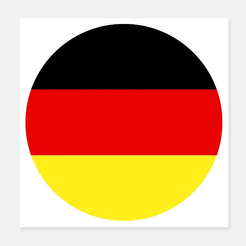 Runde deutsche Flagge Poster 20x20 cm