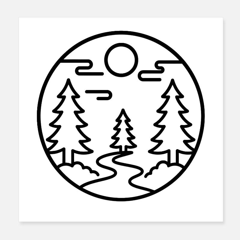 Mondwaldpfad Silhouette Poster 20x20 cm