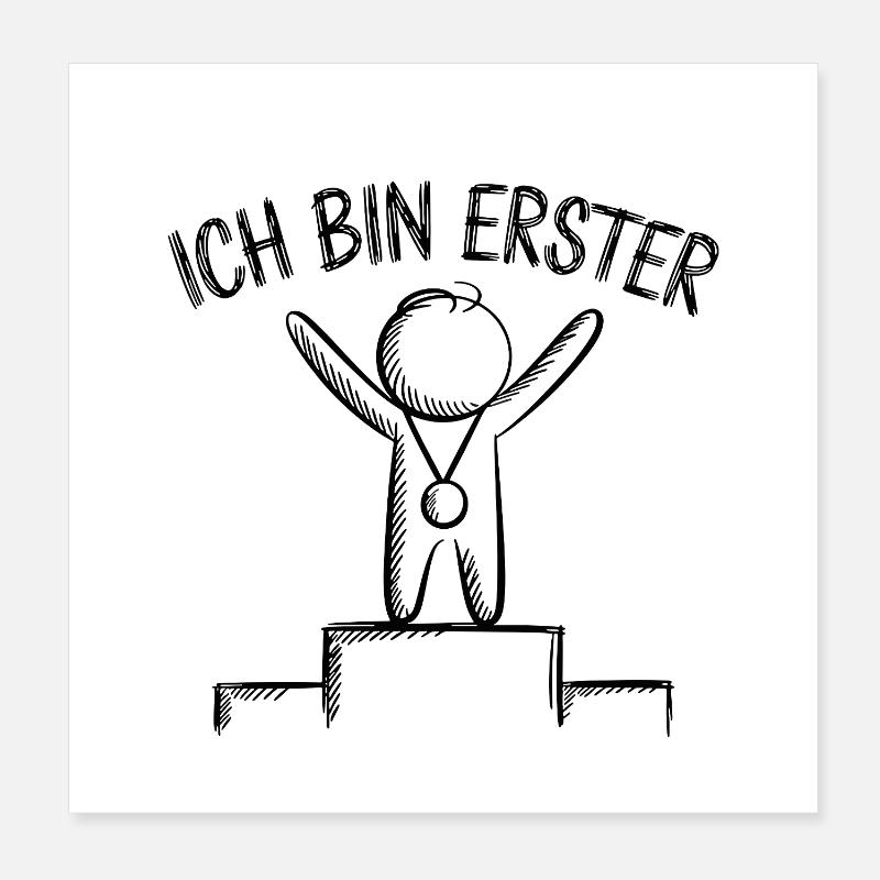 Ich bin Erster Jubel am Podest Poster 20x20 cm