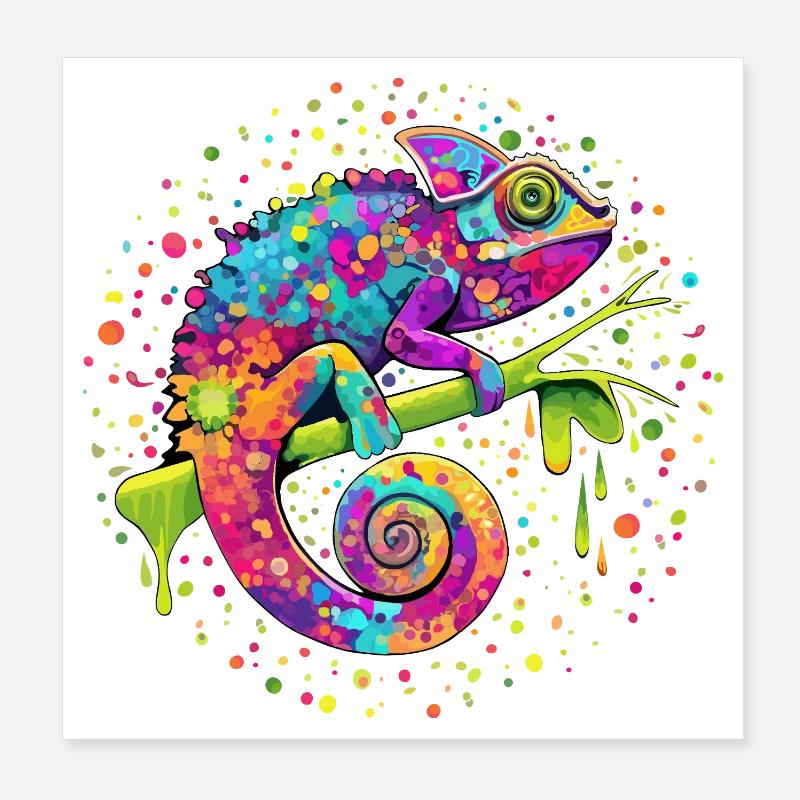 Fantasme de l’aquarelle caméléon Poster 20 x 20 cm