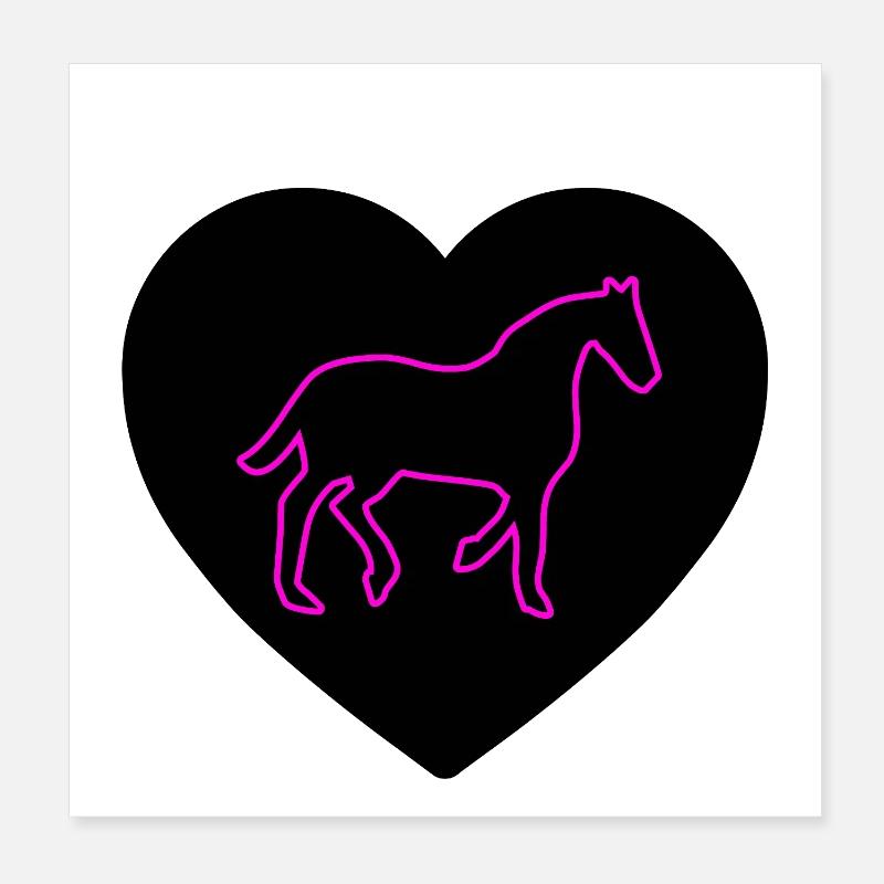 Chevaux Poster 20 x 20 cm