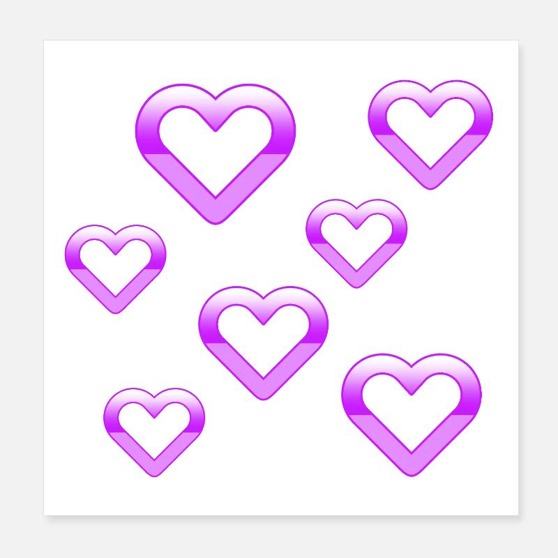Hearts Poster 8" x 8" (20x20 cm)