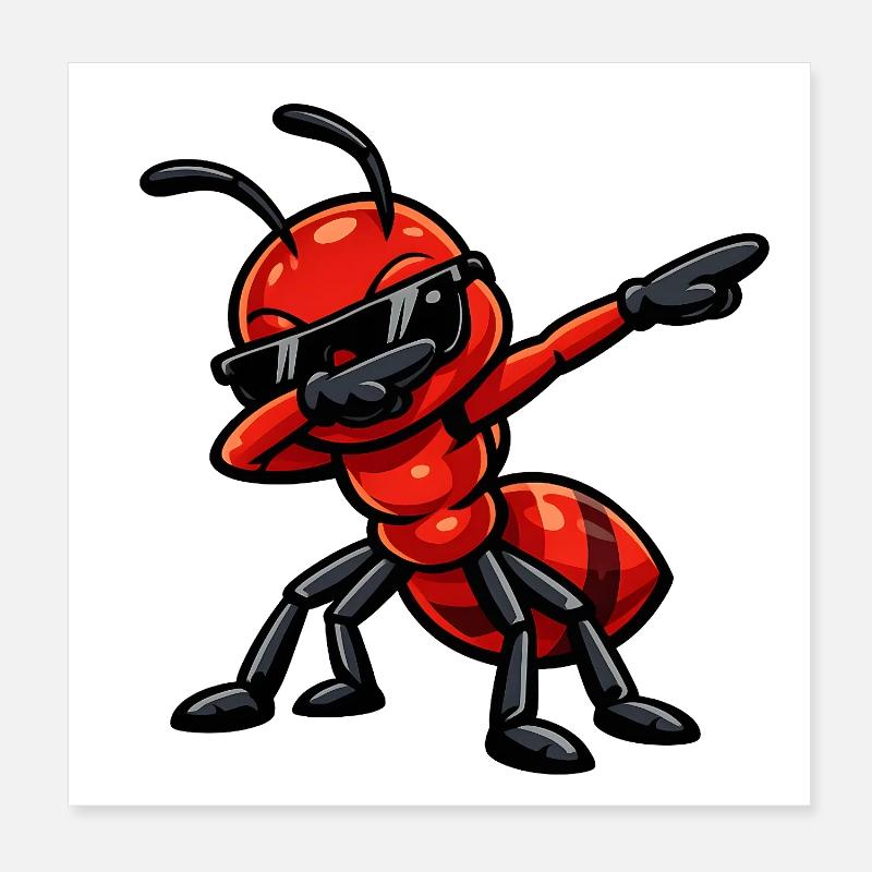 Dabbing ant Poster 8" x 8" (20x20 cm)