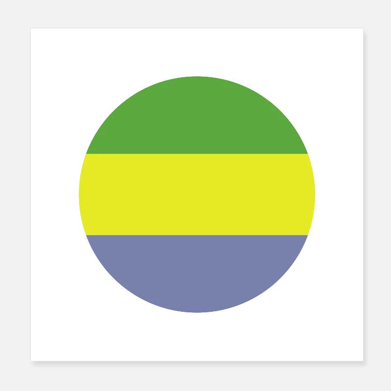 Gabon round flag Poster 8" x 8" (20x20 cm)