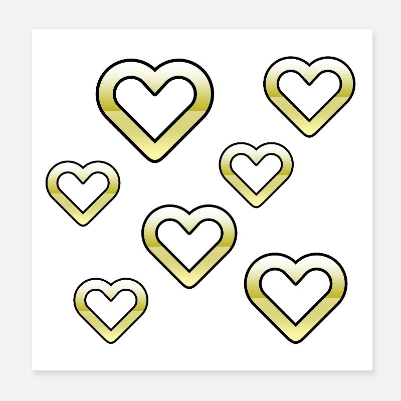Hearts Poster 8" x 8" (20x20 cm)