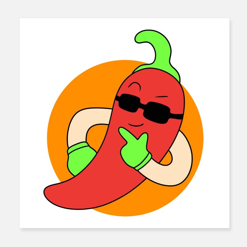 Piment frais - Poster 20 x 20 cm - blanc