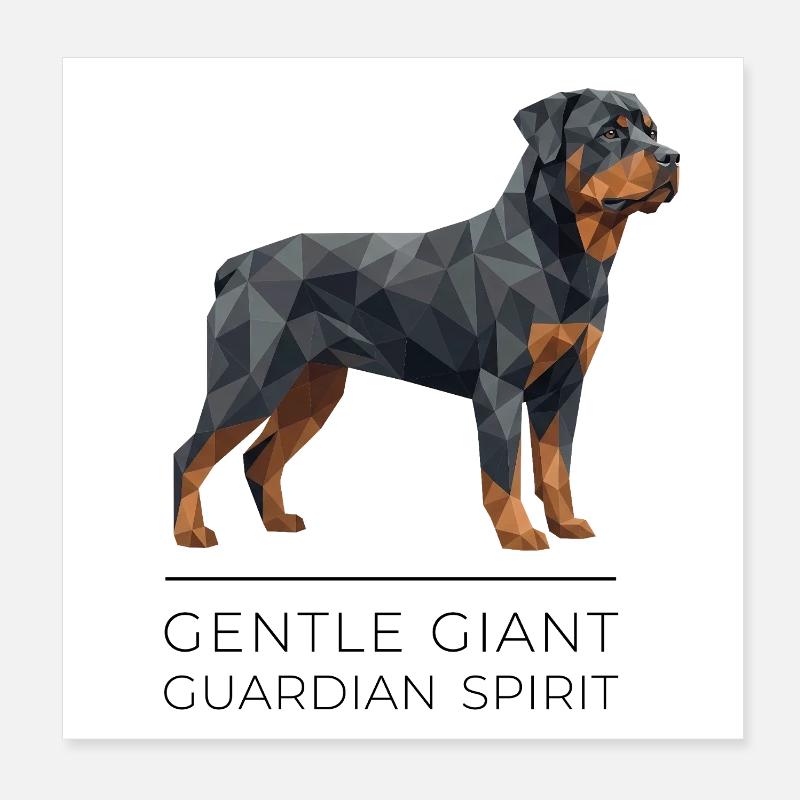 Art Low-Poly Rottweiler - Géant doux Poster 20 x 20 cm