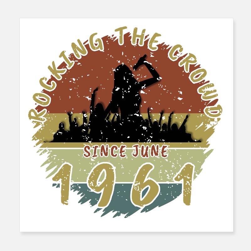 65th Birthday Rocking the crowd SNG 06/1961 Poster 8" x 8" (20x20 cm)