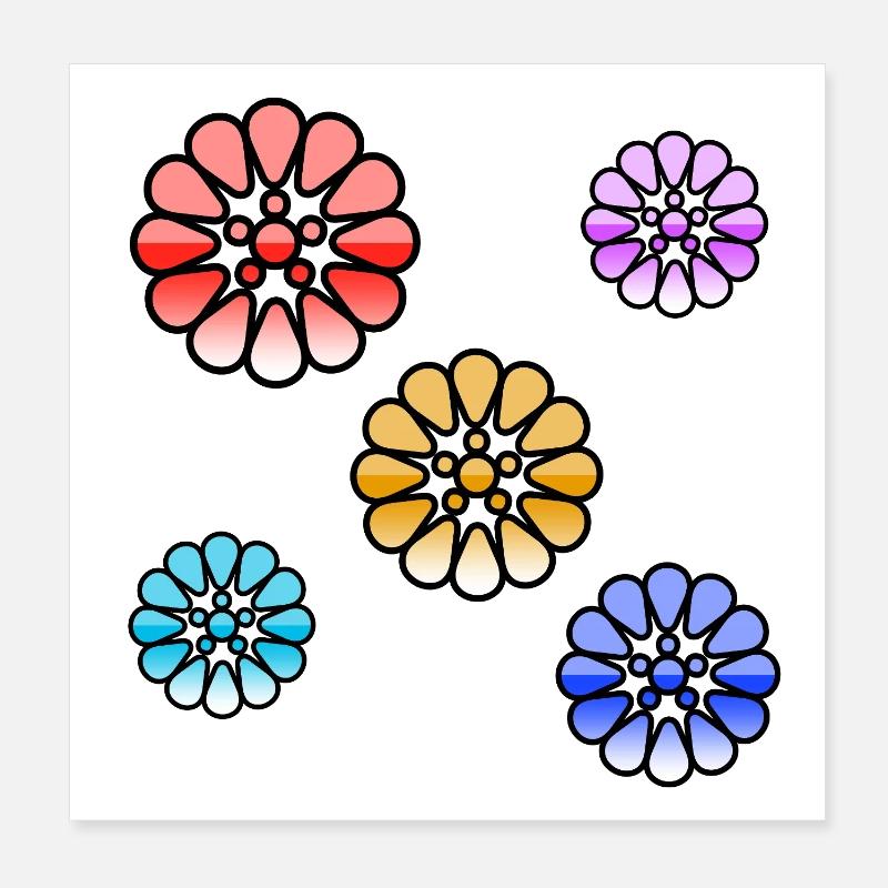 Flowers Poster 8" x 8" (20x20 cm)