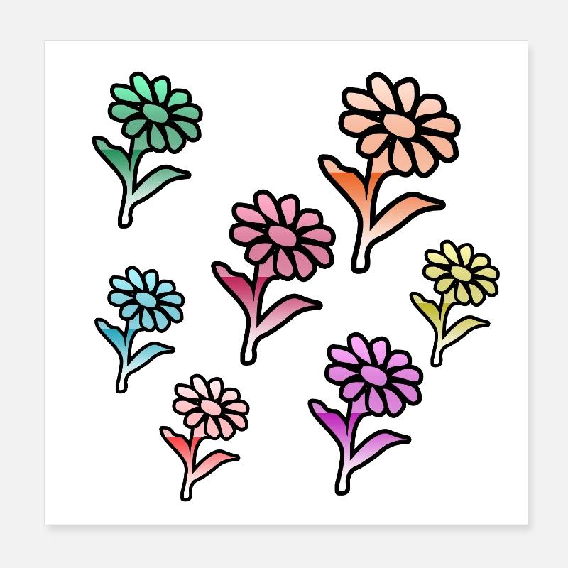 Flowers Poster 8" x 8" (20x20 cm)