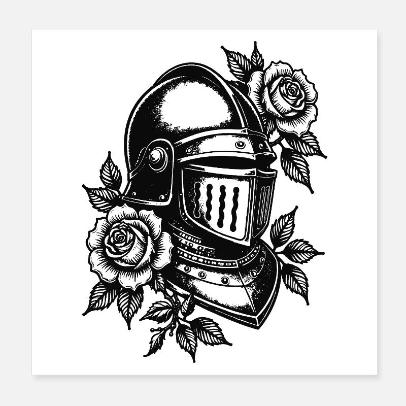 Rose Knight Helm Poster 20x20 cm