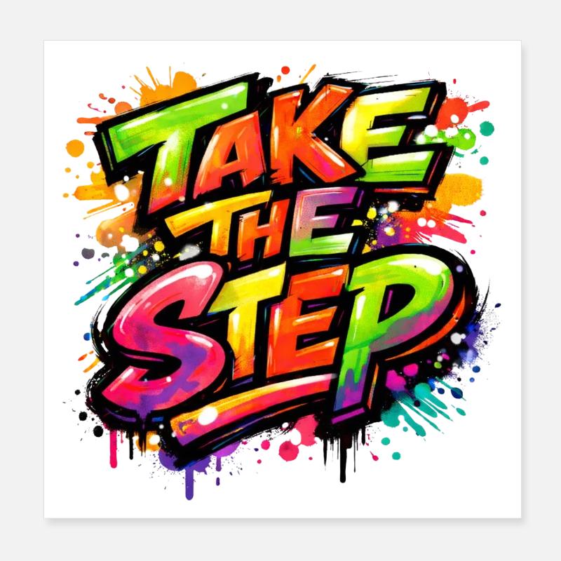 Take_the_Step - Poster 8" x 8" (20x20 cm) - white