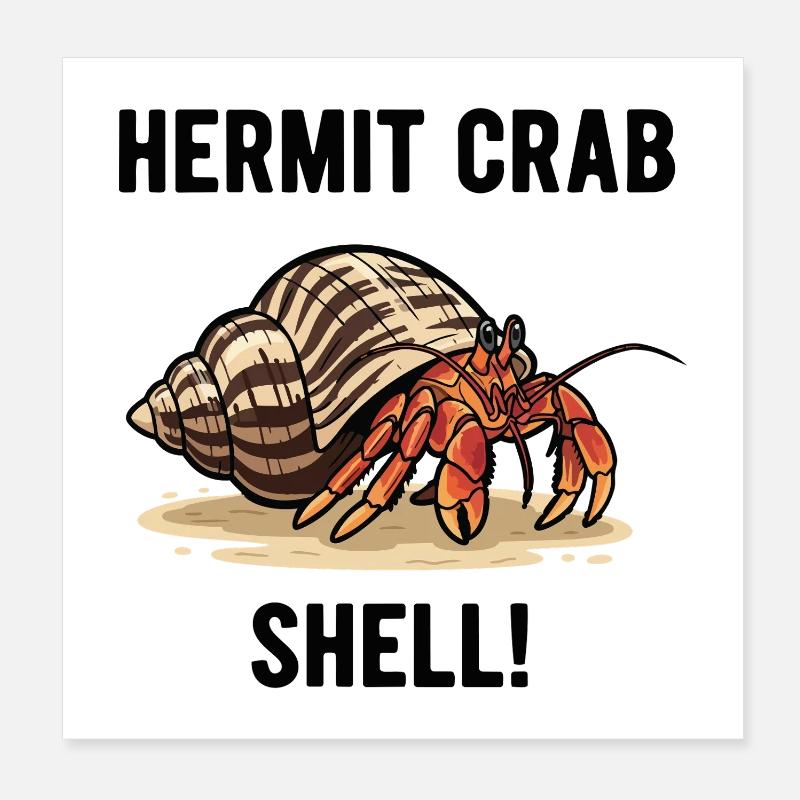 Bernard-l'ermite Shell Hermit Crab Poster 20 x 20 cm