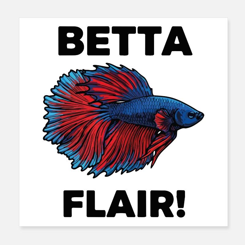 Poisson Combattant Betta Flair Aquarium Poster 20 x 20 cm