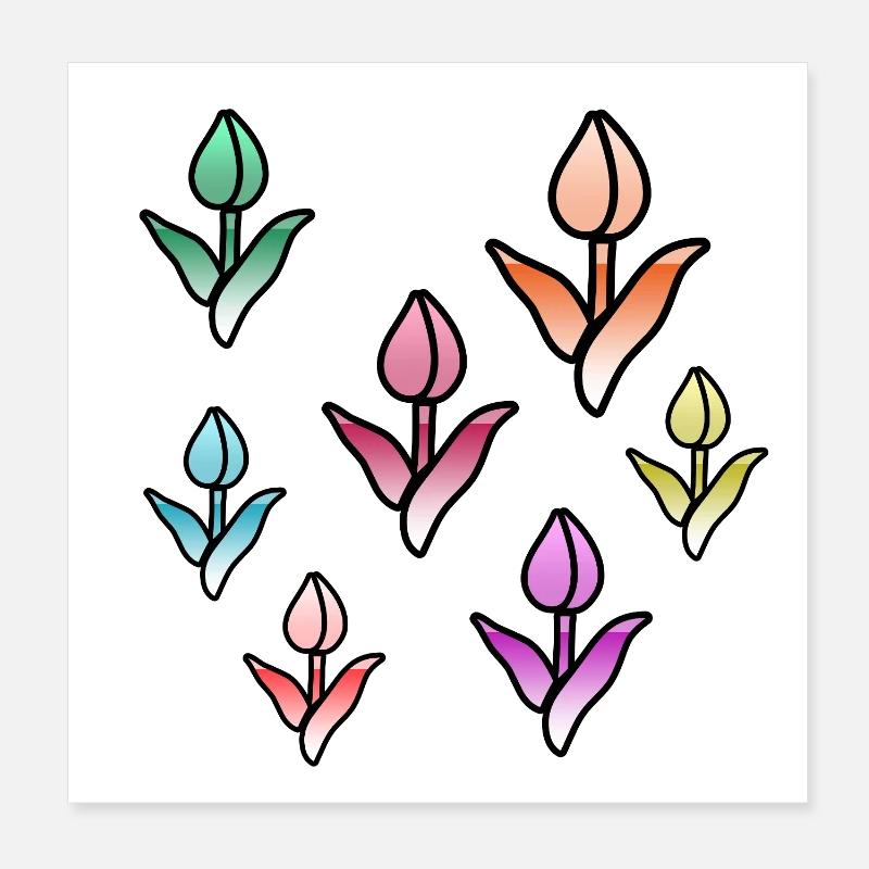 Flowers Poster 8" x 8" (20x20 cm)