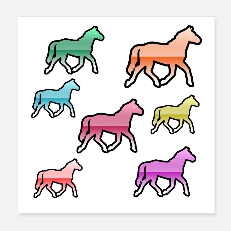 Chevaux Poster 20 x 20 cm
