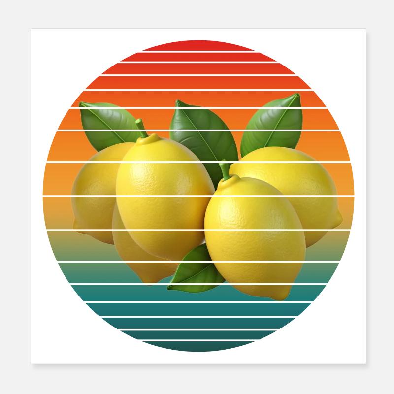 lemon fruit Poster 8" x 8" (20x20 cm)