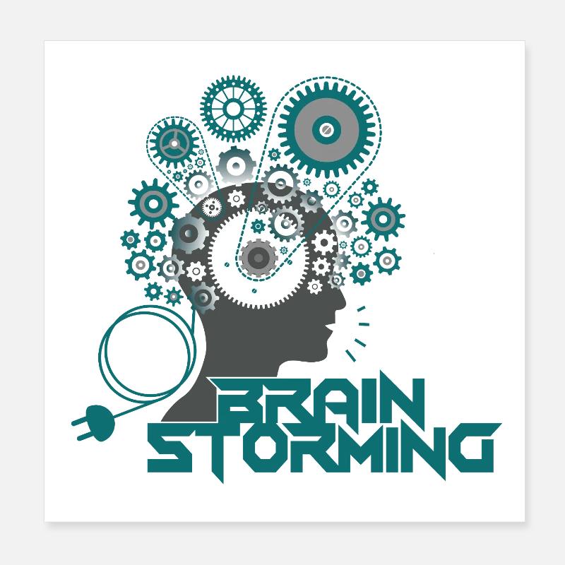 Brainstorming Head – Office & Idées de bureau Poster 20 x 20 cm
