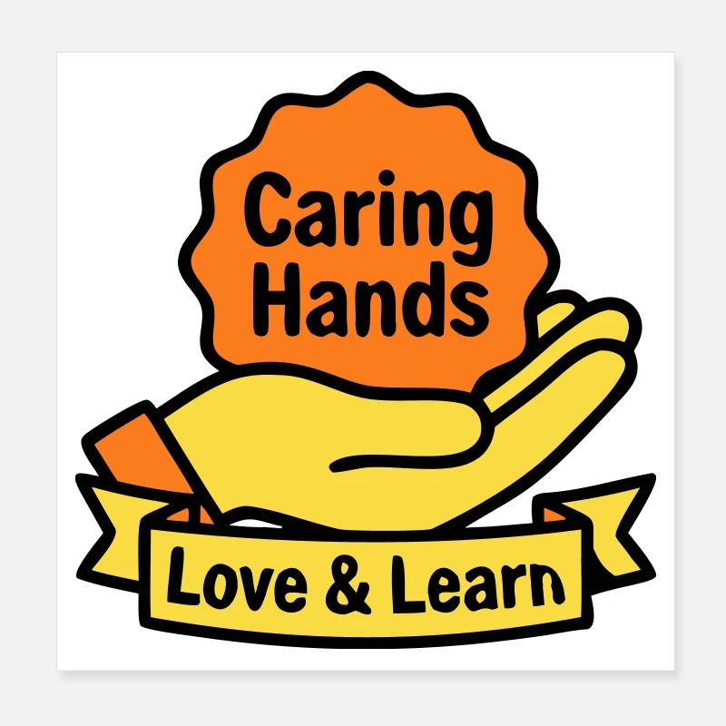 Kita Wappen Caring Hands Logo Poster 20x20 cm