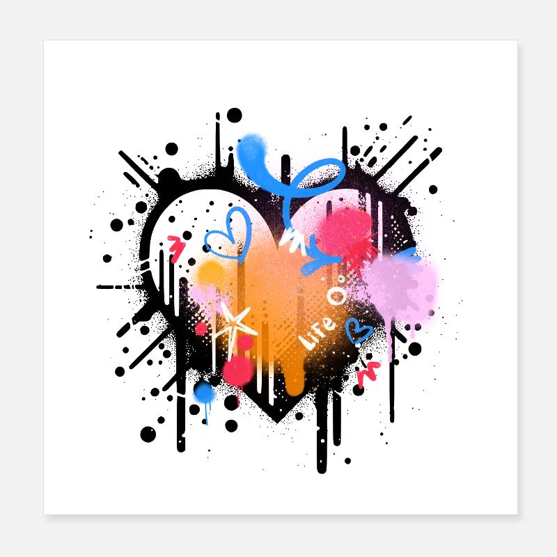 Lust for Life Graffiti Colour Play Poster 8" x 8" (20x20 cm)